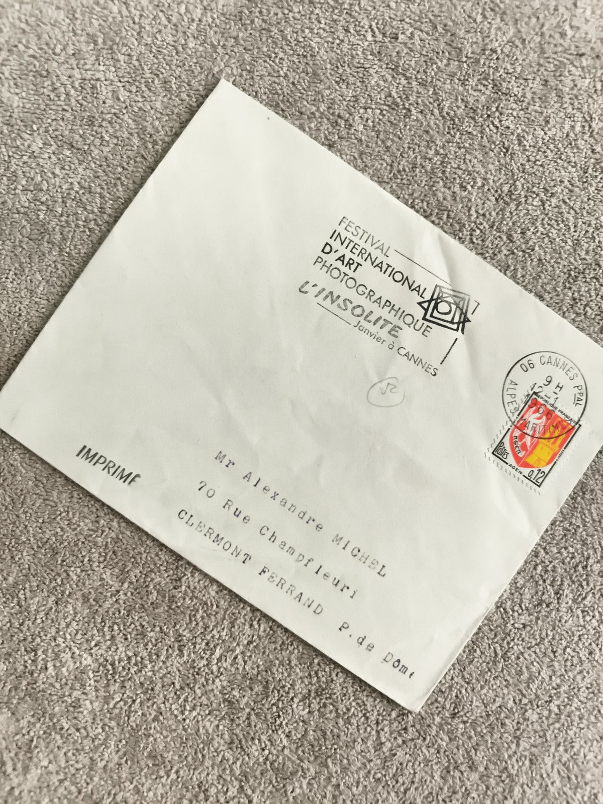 Lettre Festival Art Photographique Cannes cachet 1975 philatélie imprimé