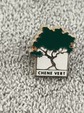 Pin's vintage CHENE VERT arbre vert doré émaillé badge ancien (Ref 3)
