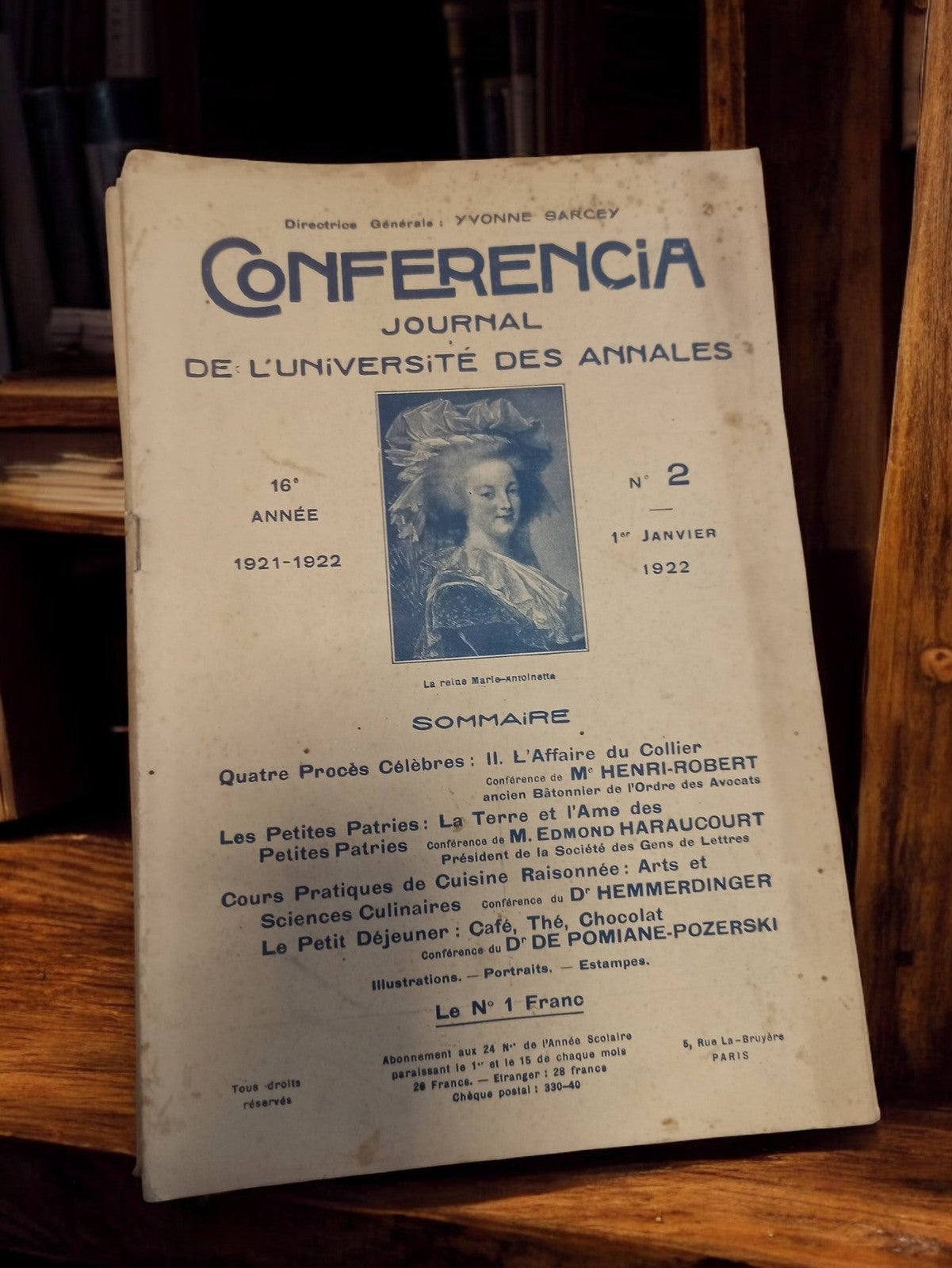 Revue ancienne Conférencia 1922 journal universitaire vintage Université des Ann