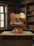 Figurine Petshop vintage chien marron yeux bleus collection jouet LPS