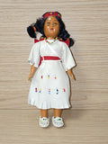 Poupée vintage amérindienne en plastique, fille, souvenir ancien à collectionner