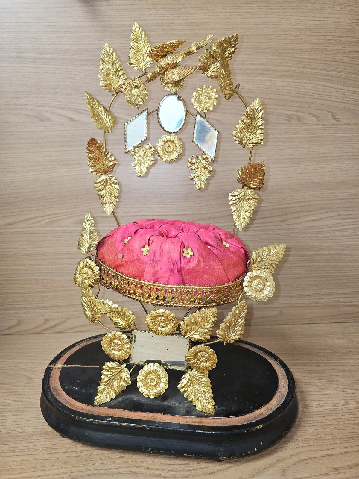 Globe de mariée sous dôme, décor intérieur mariage France XIXe époque Napoléon I