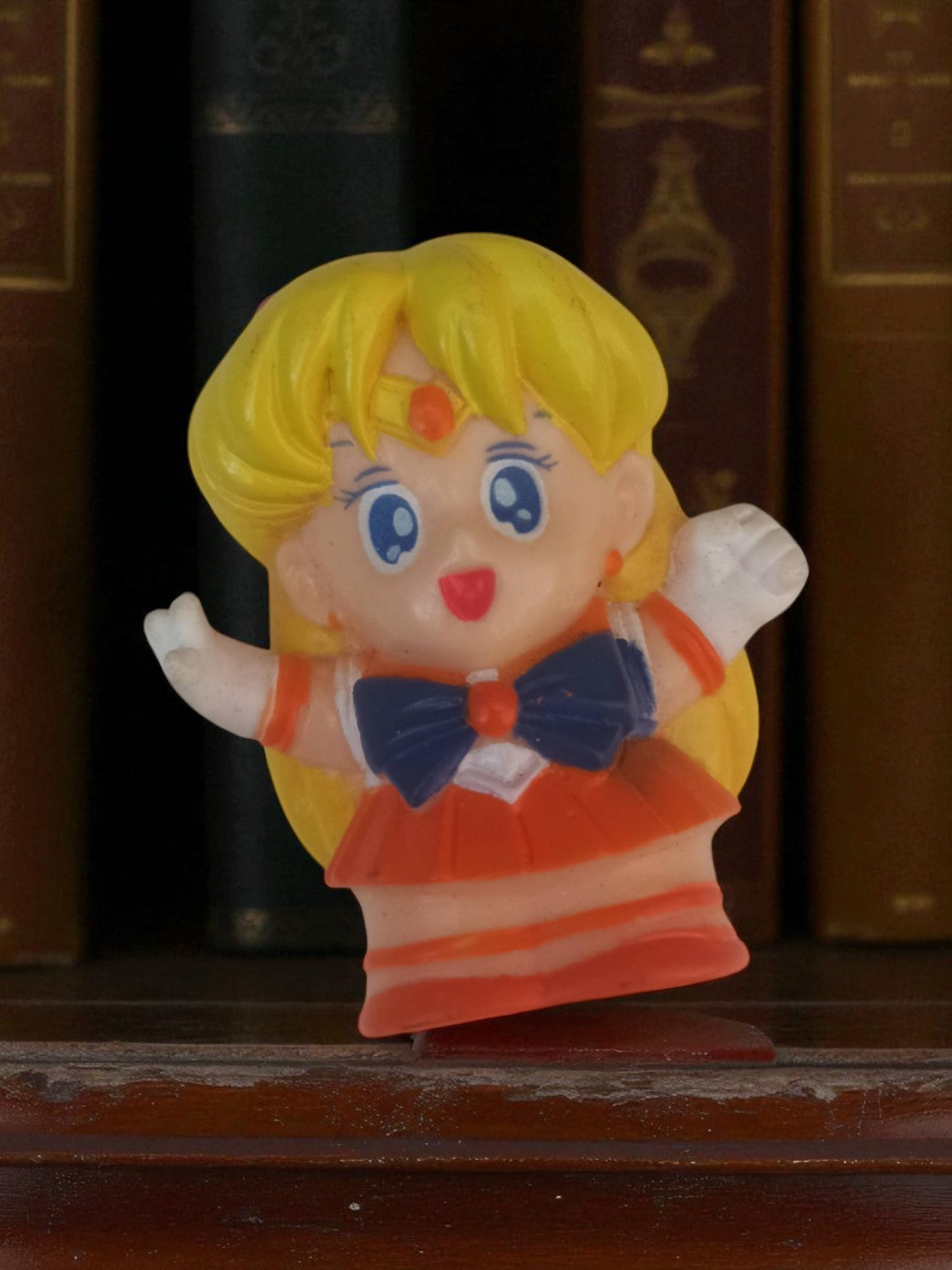 Figurine Sailor Moon rétro soft vinyl orange bleu, rare ancien anime