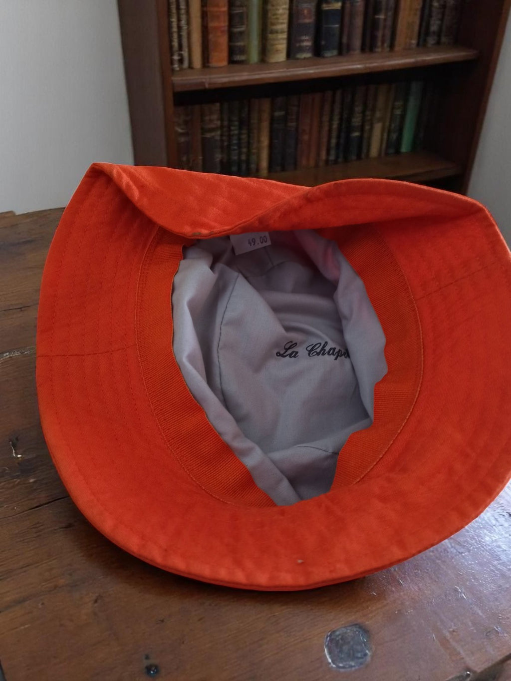 Chapeau bob homme orange vintage La Chapellerie neuf deadstock