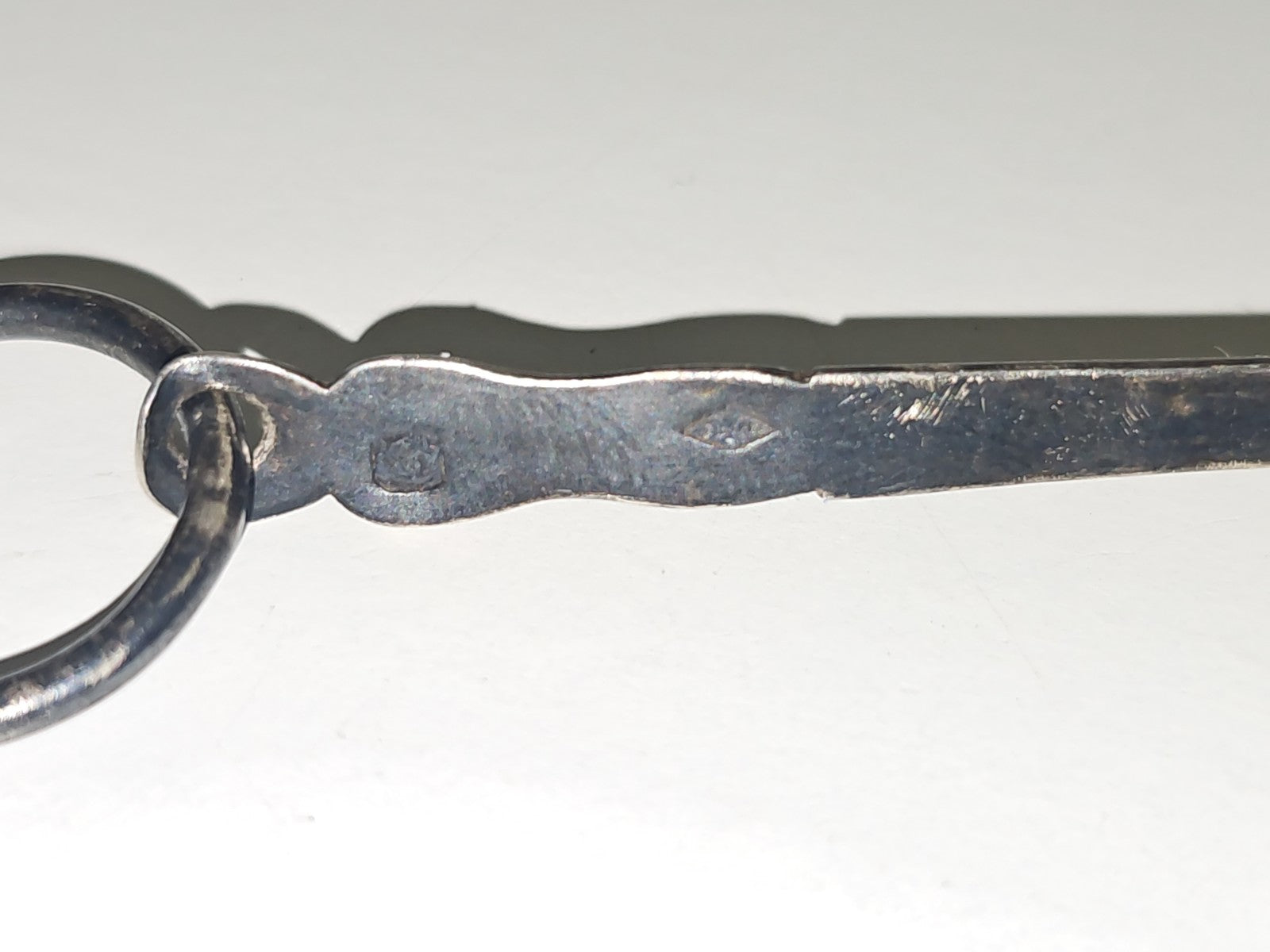 Vintage tige brochette ancienne en argent massif 11,3g collection cuisine rétro