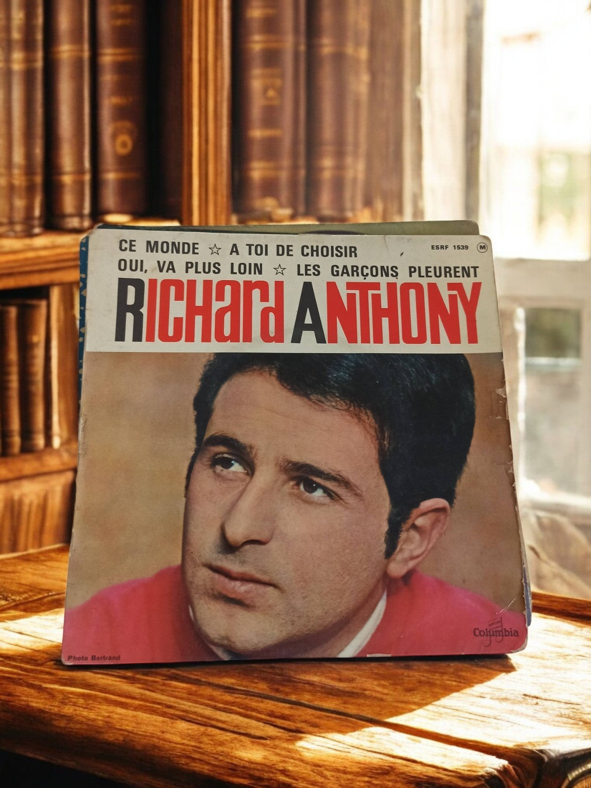 Disque vinyle 45 tours Richard Anthony ancien pochette Columbia vintage rétro