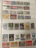 Lot de timbres oblitérés Italie, motifs variés, couleurs multiples, philatélie