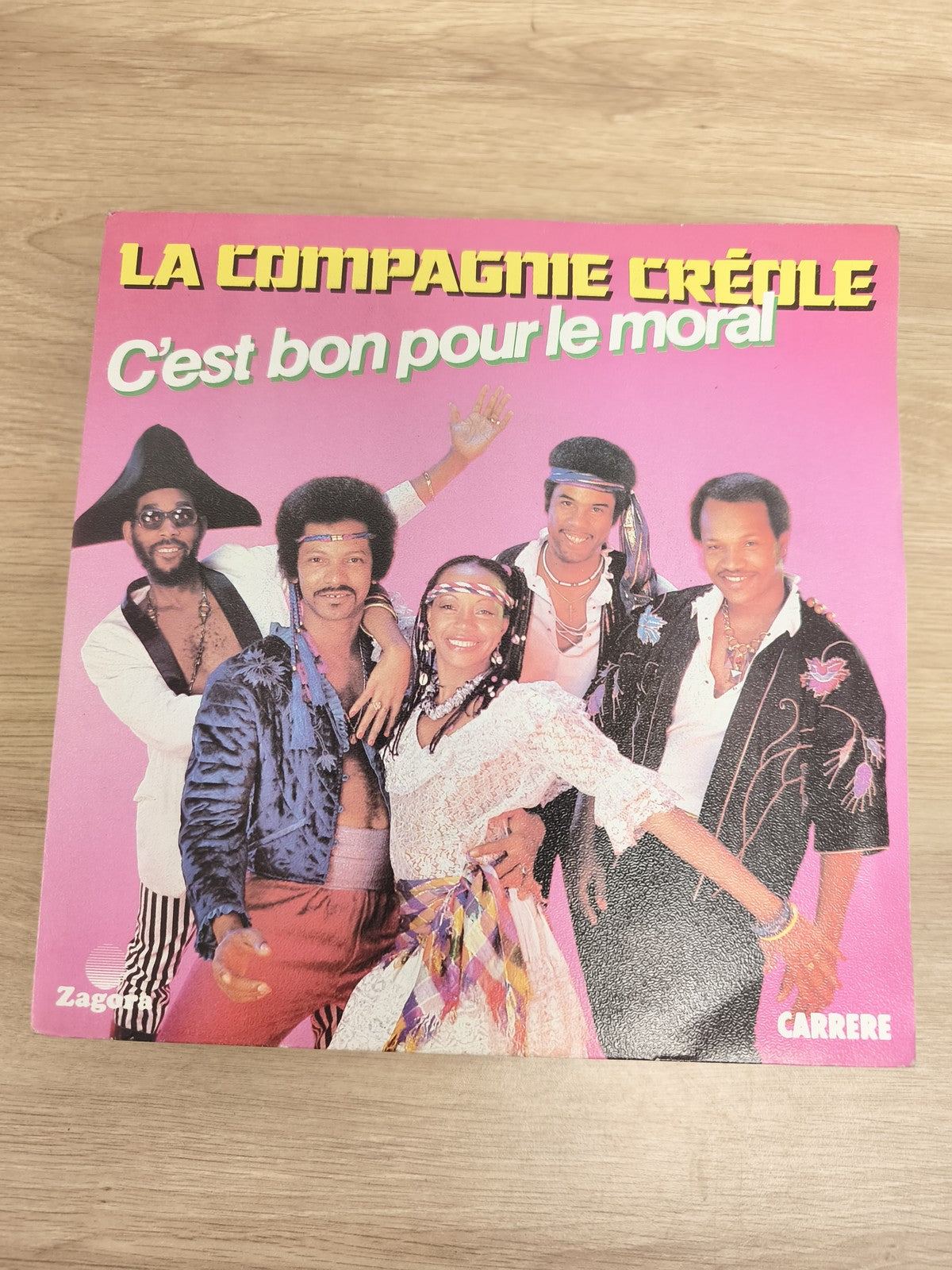 Vinyle 45 tours La Compagnie Créole C'est bon pour le moral pochette rose (Ref 3
