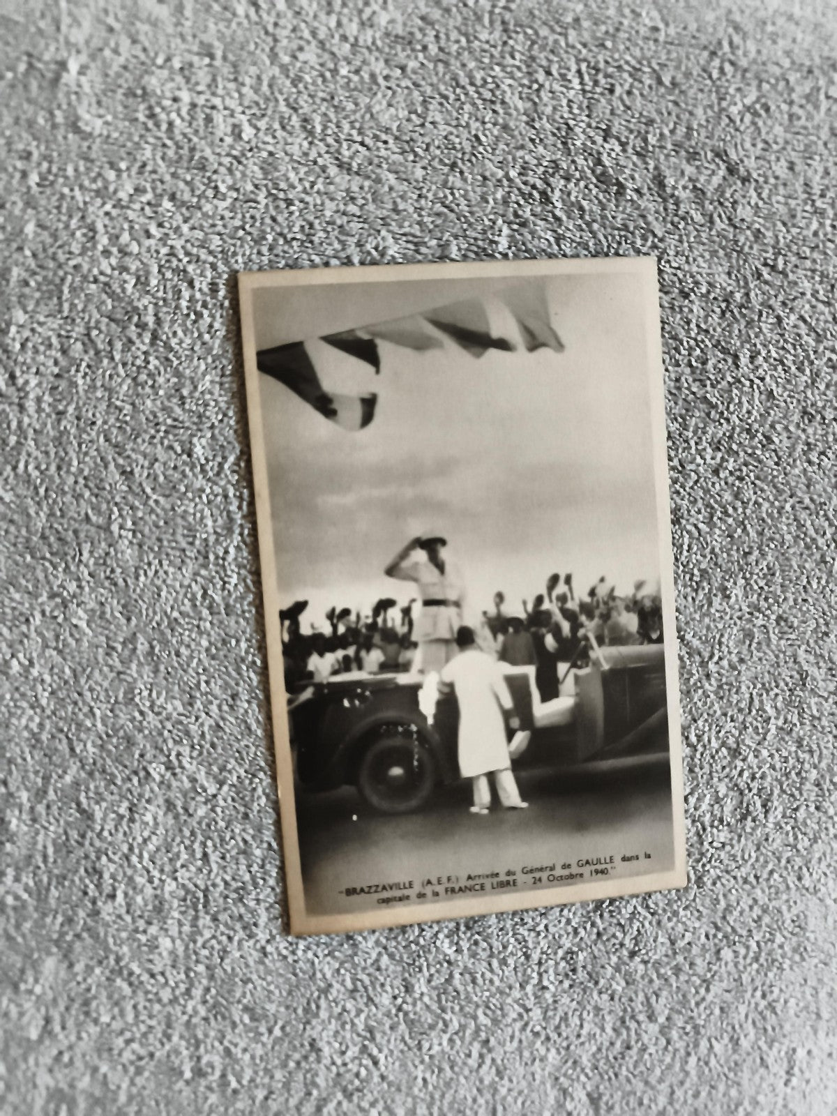 Carte postale historique Brazzaville 1940 De Gaulle France Libre photo