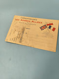 Carte ancienne philatélie Armées Alliées drapeaux France UK WW1 militaire
