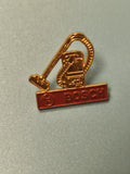 Vintage pin's Bosch aspirateur doré, badge publicitaire ancien collection
