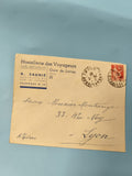 Ancienne enveloppe oblitérée Hostellerie des Voyageurs début XXe philatélie Lyon