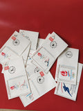Lot enveloppes philatélie Jeux Olympiques Albertville 1992 timbres oblitérés