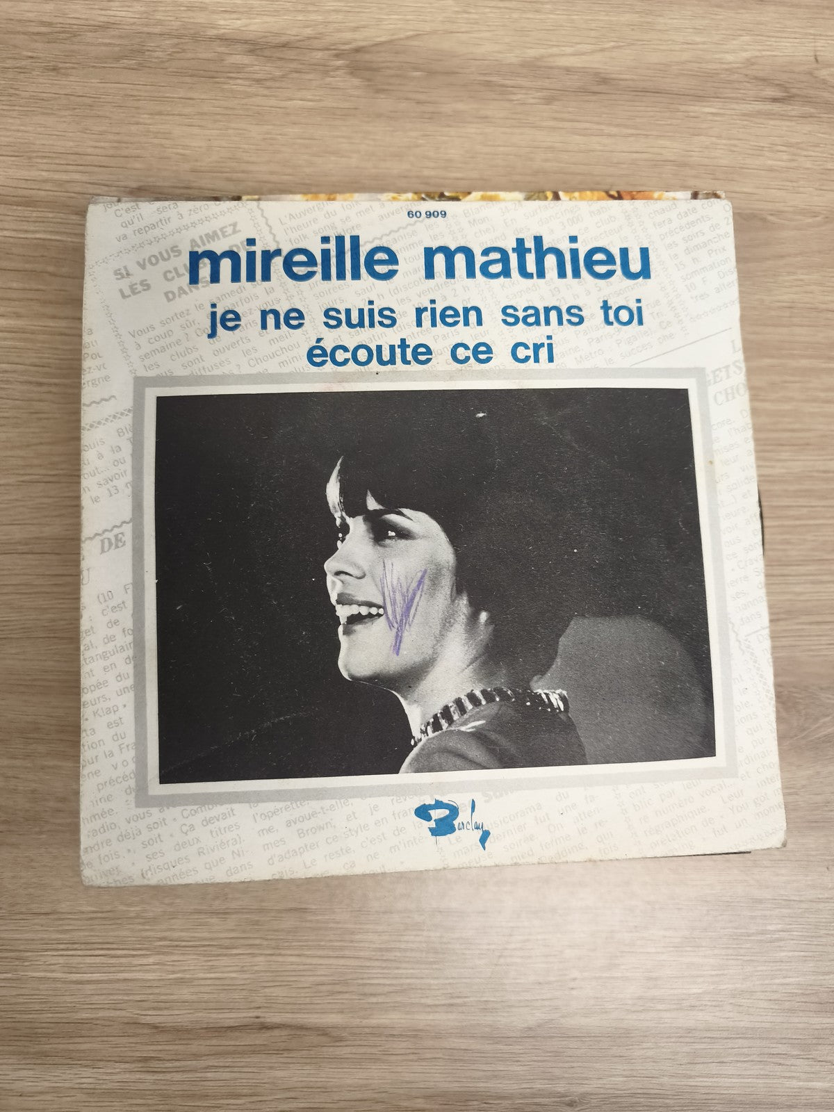 Mireille Mathieu 45 tours Je ne suis rien sans toi / Écoute ce cri pochette anno