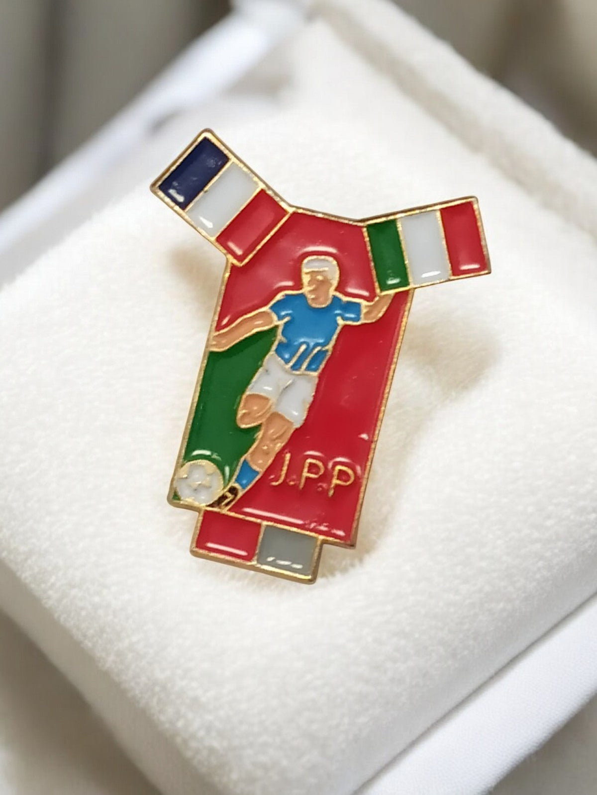 Pin's vintage JPP Olympique de Marseille maillot tricolore football ancien badge