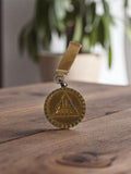 Médaille ancienne Algo Club bronze doré vintage avec clip ceinture
