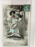 Carte postale ancienne 1er Avril Poisson d'avril illustrée début XXe s CPA