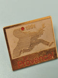 Pin's vintage Le Provençal 1991, rectangulaire, collection presse ancienne
