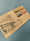 Ancienne enveloppe FDC Vietnam 1961 timbres pont Saigon Bien Hoa vintage