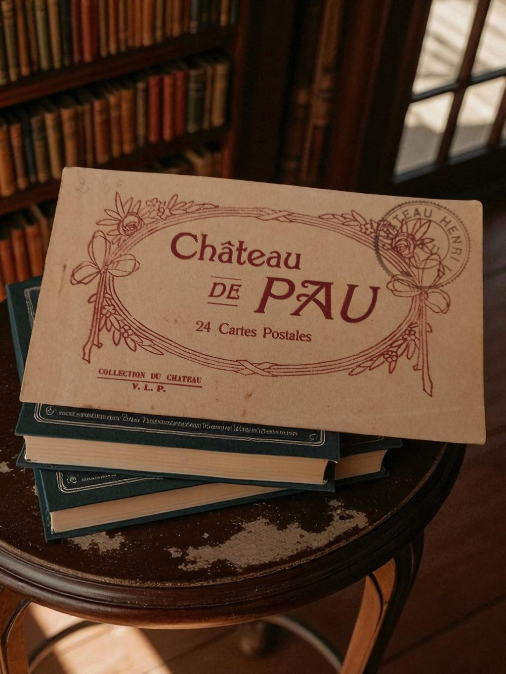 Lot cartes postales anciennes Château de Pau vintage, étui illustré, collection