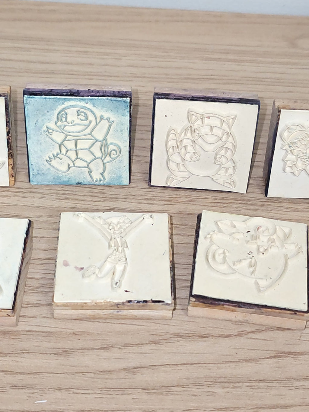Lot de tampons rétro Pokémon anciens, collection vintage, jeux d?enfance rare