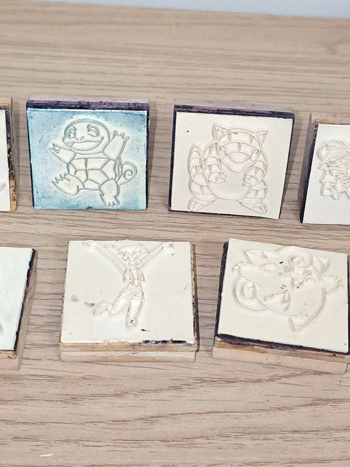 Lot de tampons rétro Pokémon anciens, collection vintage, jeux d?enfance rare
