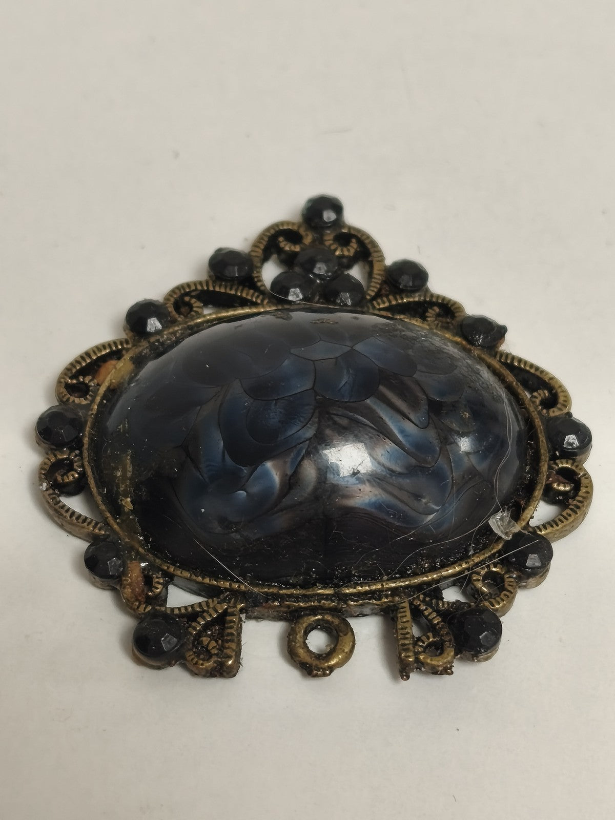 Pendentif ancien vintage rétro fantaisie, bijou unique collection déco cadeau
