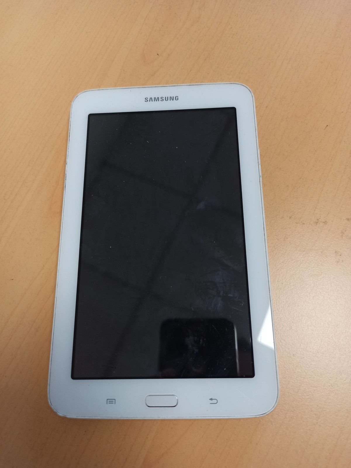 Tablette Samsung blanche ancienne vintage à restaurer, non testée, tactile