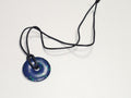 Collier pendentif beignet en pierre naturelle Azurite Malachite bleu vert élégan