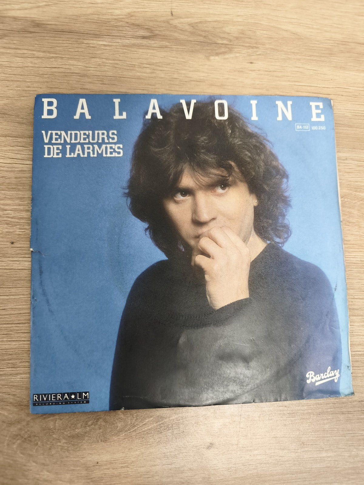Vinyle 45T Balavoine Vendeurs de Larmes pochette bleue Barclay Riviera LM