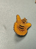 Vintage pin's abeille jaune "J'aime le miel" collection apiculture rétro