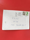 Enveloppe philatélie affranchie Agde 1990 timbres Marianne et personnalités