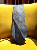 Cravate vintage Sitapura soie motif géométrique gris élégant rétro homme