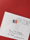 Enveloppe philatélie oblitérée France, timbre Franchise Militaire drapeau