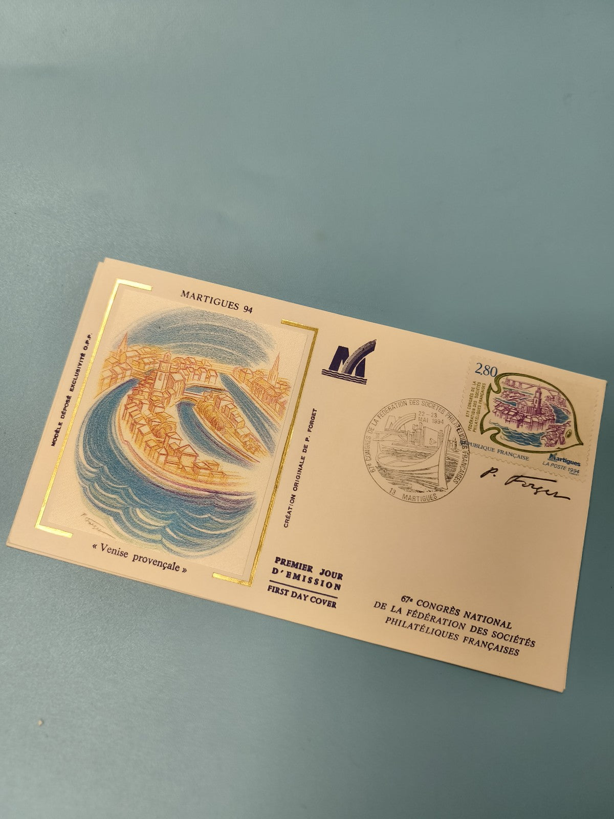 Ancienne enveloppe philatélie FDC Martigues 1994 illustrée premier jour