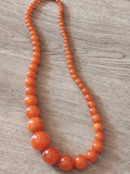 Collier ancien Art Déco en ambre pressé, perles olive, vintage rétro collection