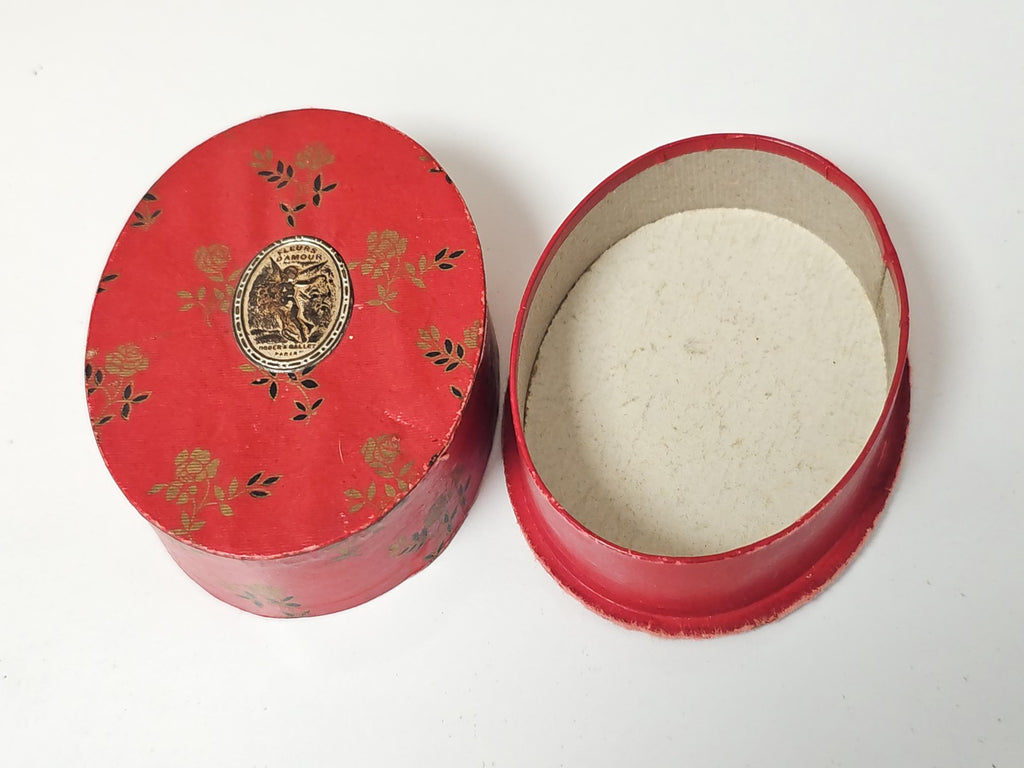 Vintage boîte à poudre ROGER & GALLET Fleurs d?Amour 1920s argent France rare