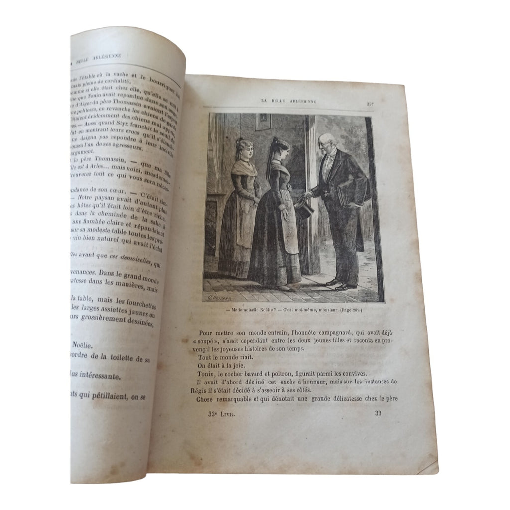Livre ancien La Belle Arlésienne Maurice Jogand grand format relié XIXe