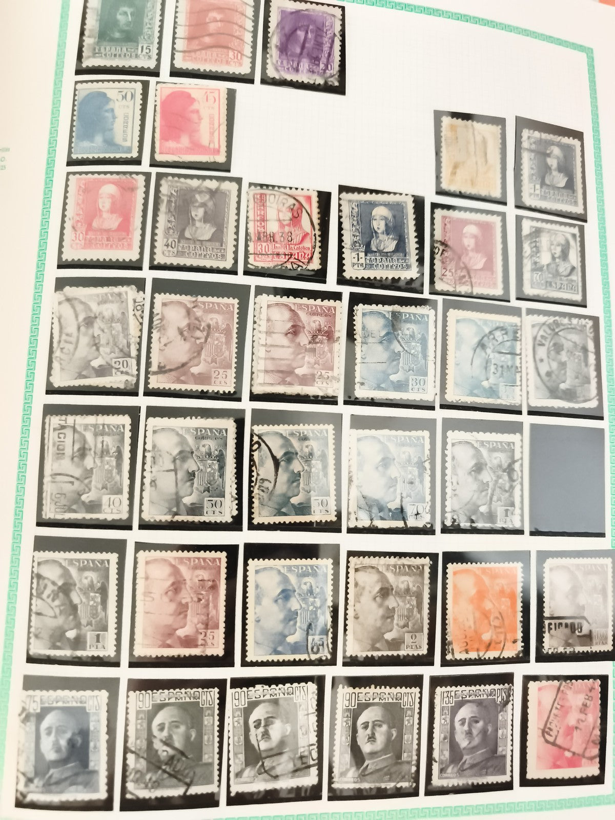 Timbres Espagne oblitérés Franco et effigies diverses philatélie lot