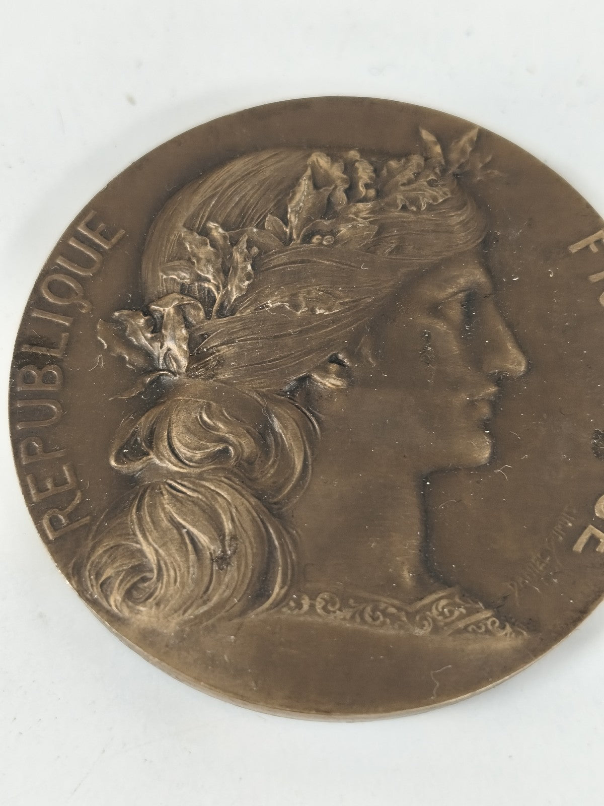 Ancienne médaille France préparation militaire bronze, République, collection