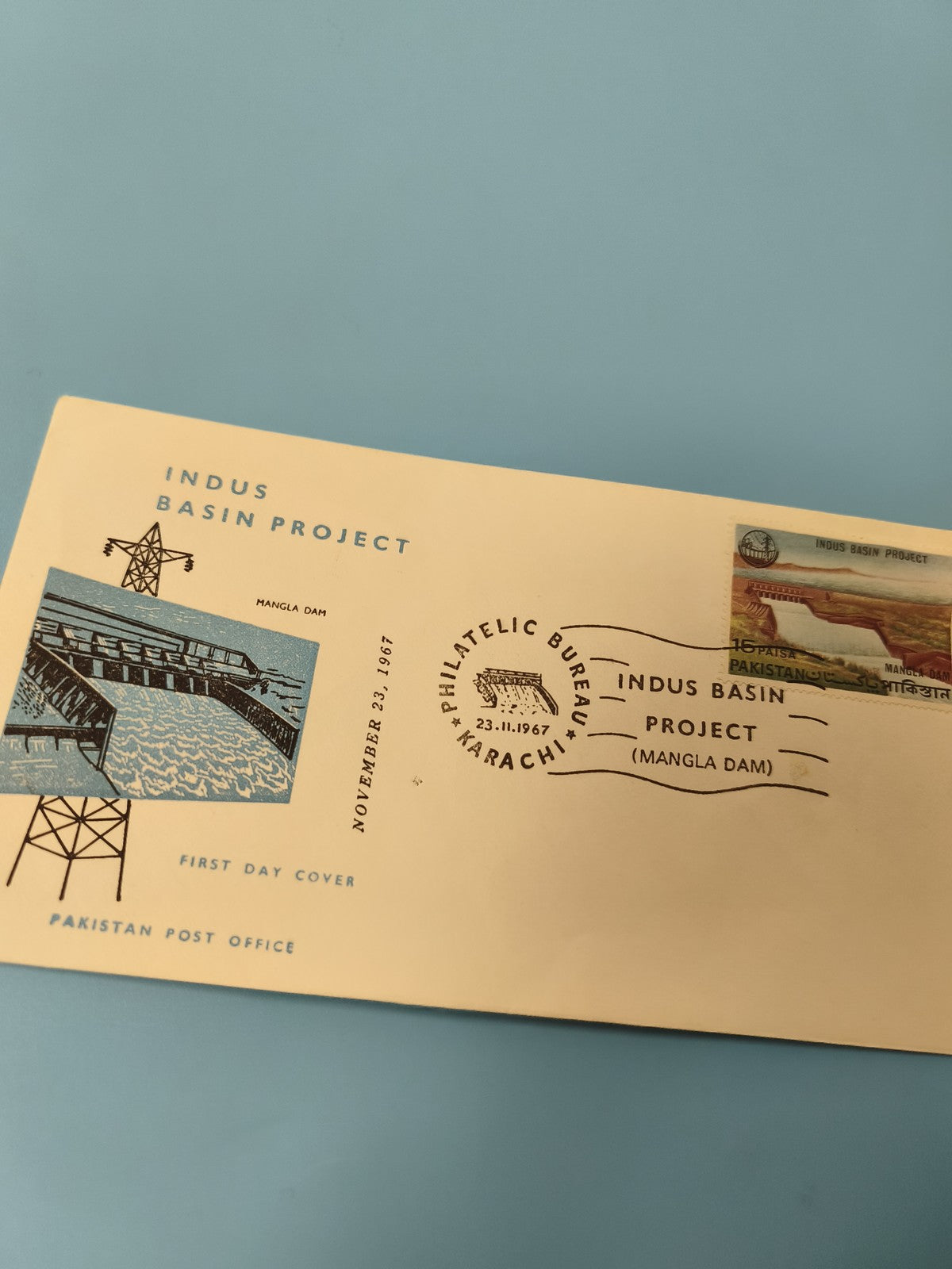 Enveloppe premier jour émission FDC Indus Basin Project Pakistan 1967 (Ref 11)