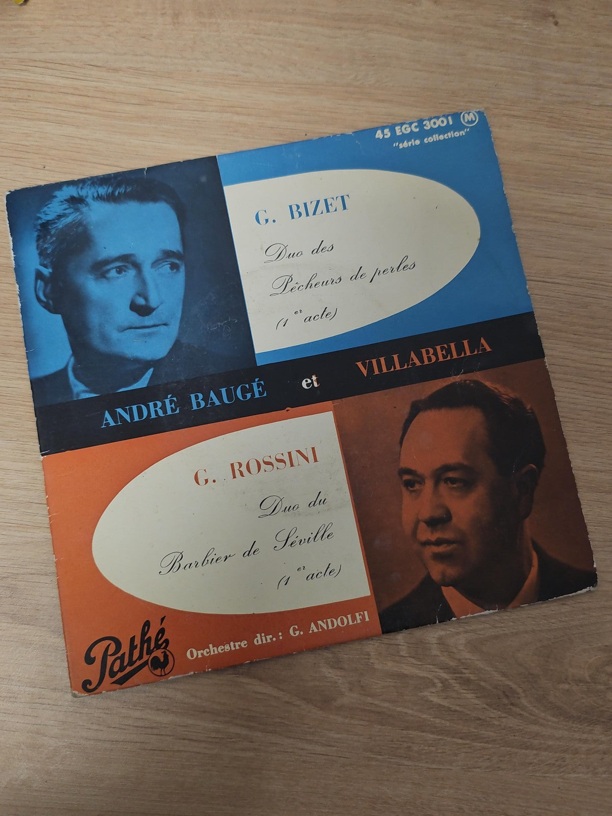 Vintage disque vinyle 45 tours Bizet ancien collection musique rétro