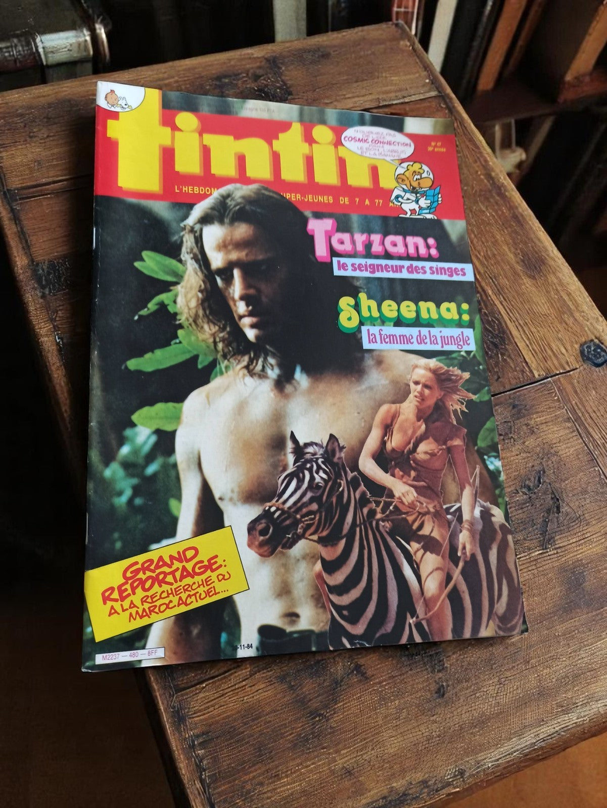 Magazine Tintin vintage années 80 Tarzan Sheena couverture collector journal