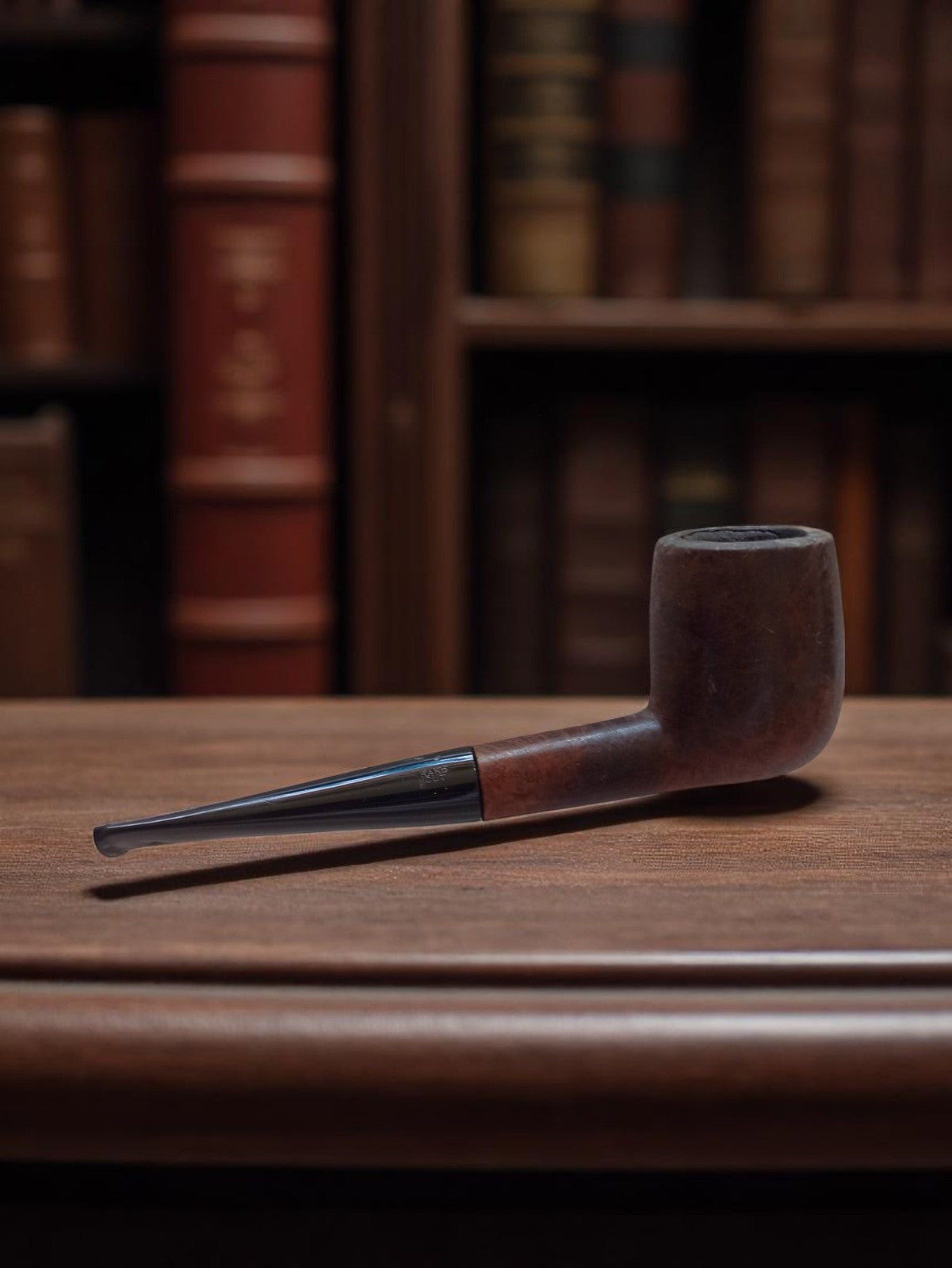 Pipe vintage droite finition brune, signée, parfait état, tabac ancien