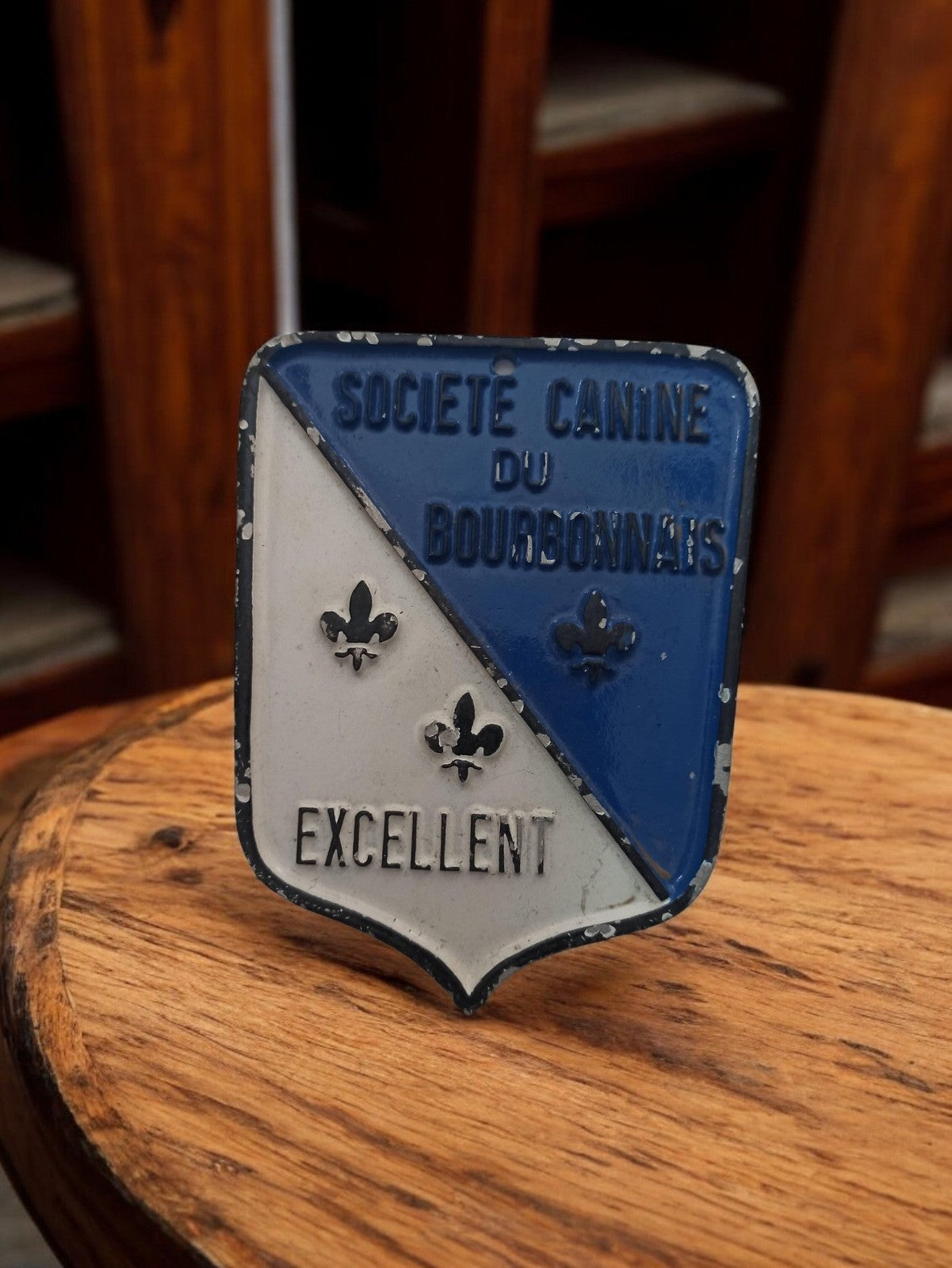 Plaque métal ancienne Société Canine Bourbonnais Excellent vintage rétro déco