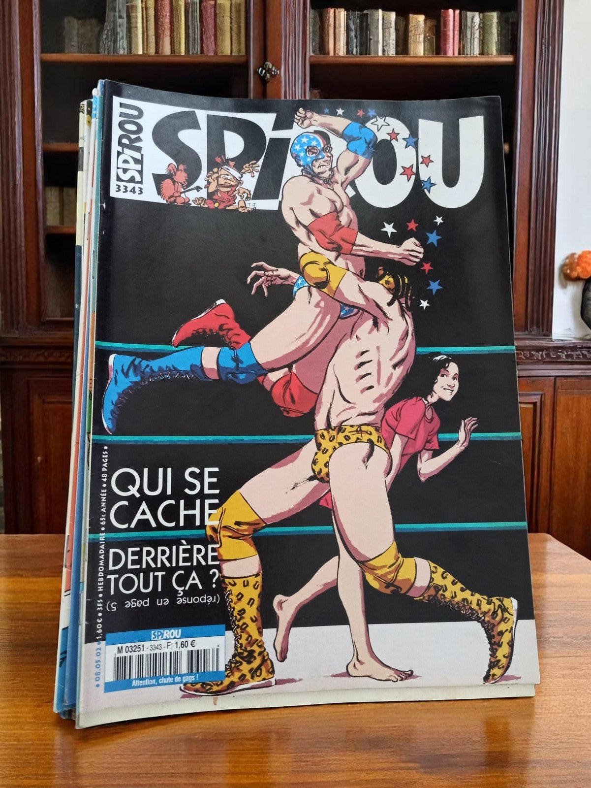 Magazine Spirou n°3343 vintage ? BD hebdomadaire ancien, wrestling cover