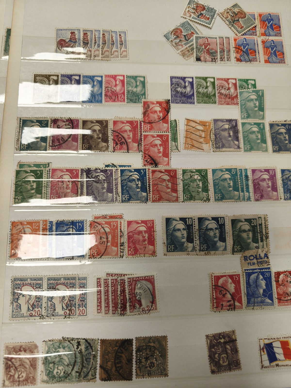 Lot anciens timbres oblitérés France, collection variée Marianne et Coq RF