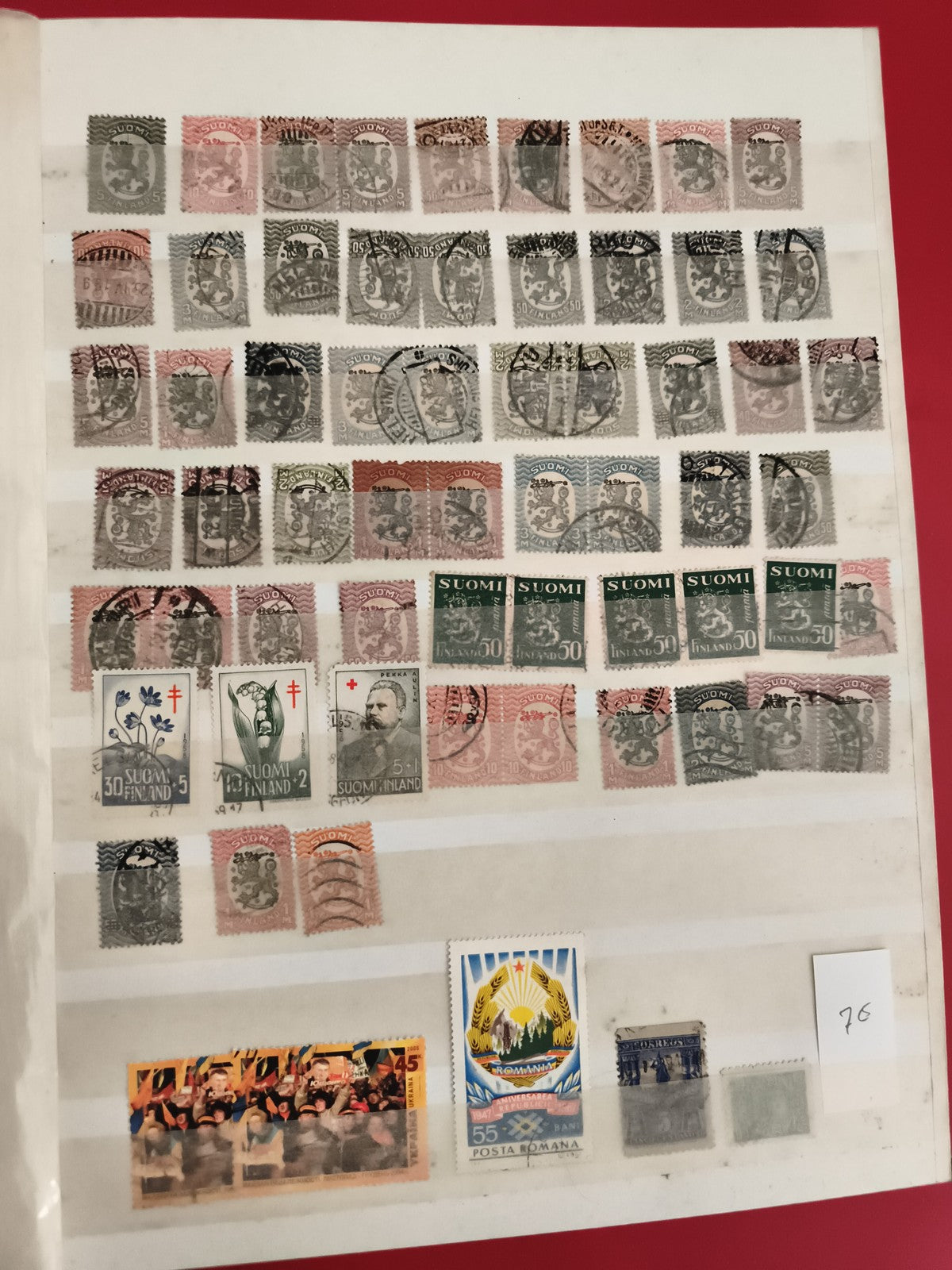 Timbres Finlande SUOMI anciens oblitérés, motifs blason, lot philatélie