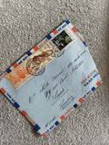 Lettre avion affranchie RF Afrique Équatoriale oblitérée, 4 timbres, Tunisie