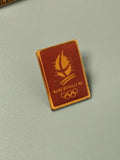 Vintage pin's Albertville 92 Jeux Olympiques rouge rectangulaire collection